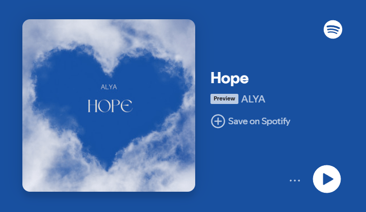 Alya - Hope - Spotify Player